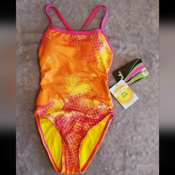 Orange and Pink Dolfin Swimsuit - Picture 3 of 7